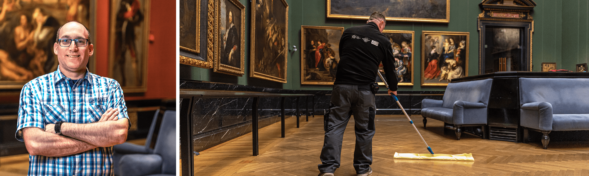 Pulizia di pavimenti nel Museo di storia dell’arte di Vienna (intervista)